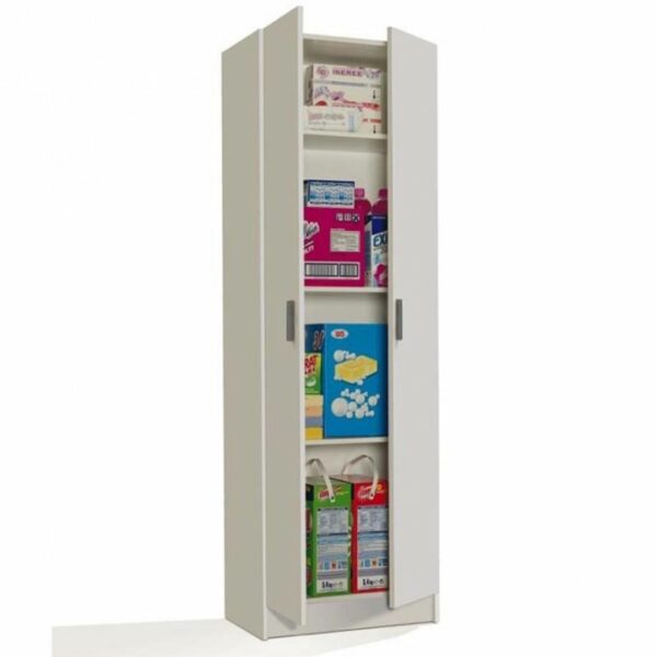 Armoire de rangement coloris Blanc - 180 x 59 x 37 cm -PEGANE-