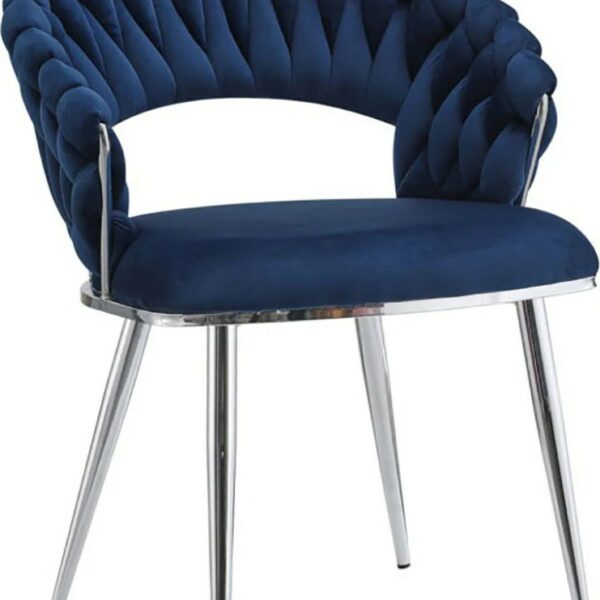 CHAISE DE SALLE A MANGER FINESSE BLEU ARGENTE