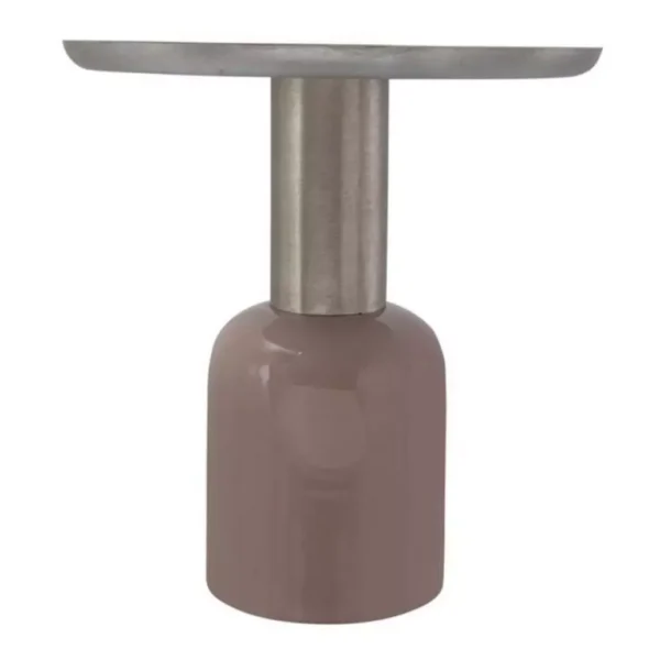Table D'appoint Design KAYOOM 49cm Vieux Rose et Argent