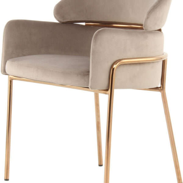 Chaise de salle à manger Kayoom Elva or/beige, 57 cm x 58 cm x 79 cm